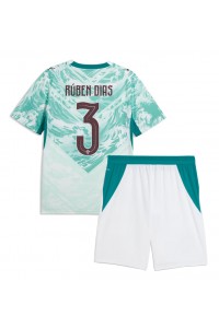 Portugali Ruben Dias #3 Jalkapallovaatteet Lasten Vieraspeliasu MM-kisat 2026 Lyhythihainen (+ Lyhyet housut)